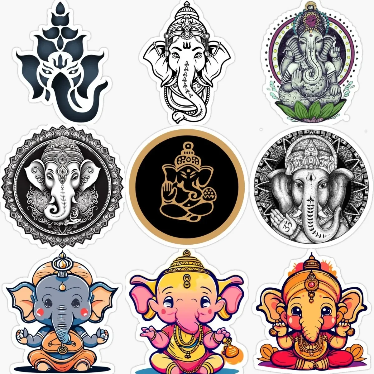 

Ganesha India Buddhism Decorate Sticker for Table Wall Room Motorcycle Off-road Car Window Helmet Van Bicycle Decal Customizable