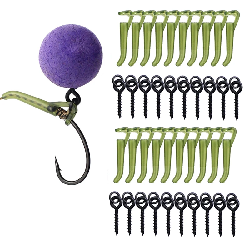 

20pcs Carp Fishing Accessories Bait Screw Rubber Anti Tangle Sleeves Floating Pop Up Boilies Rig For Carp Fishing Feeder Tackle