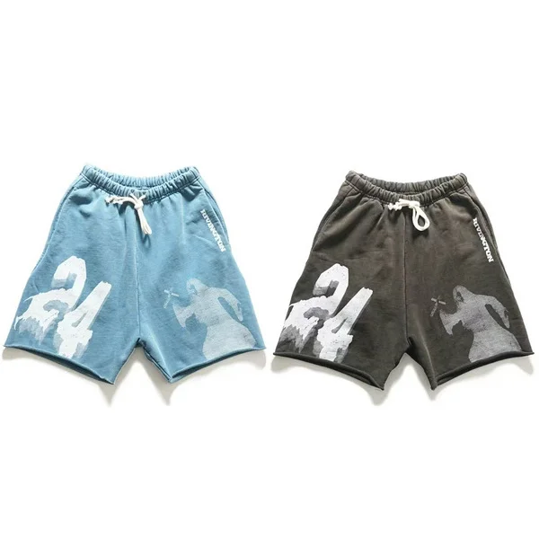 Retro Waed Katoen Corduroy Dstring Orts Heren Loose Fit Zomer Casual Broek met rechte pijpen Jeugd Actieve Sle Basic Kleur