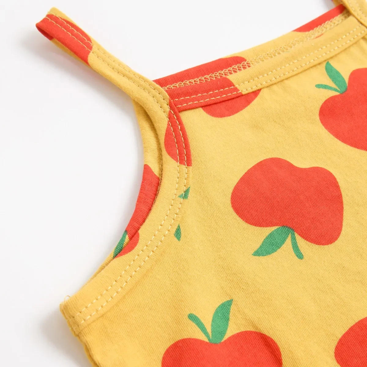 Sommer Baumwolle Säuglings-Mädchenkleidung Apfel-Strampler Baby-Mädchen Bodys mit Stirnband – Detail 5