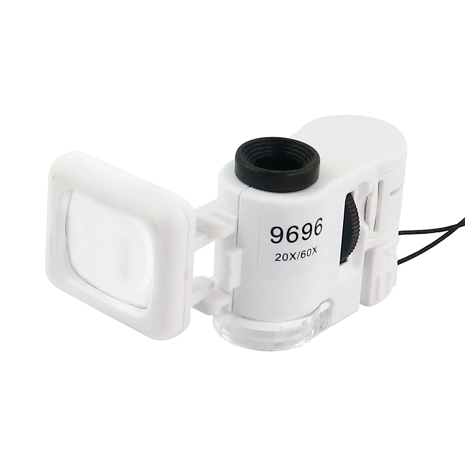 Portable Magnifying Glass with Led Light 20X 60X Mini Handheld Appraisal and Cash Verification High-Definition Microscope