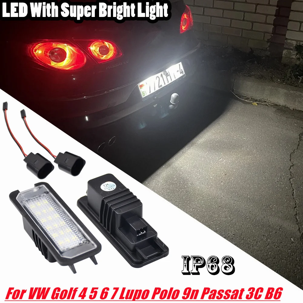 OEM# 3D0943021A For Skoda Seat Leon Ibiza VW Golf 4 5 6 7 MK4 MK7 Passat CC Polo Scirocco Led License Number Plate Light Replace