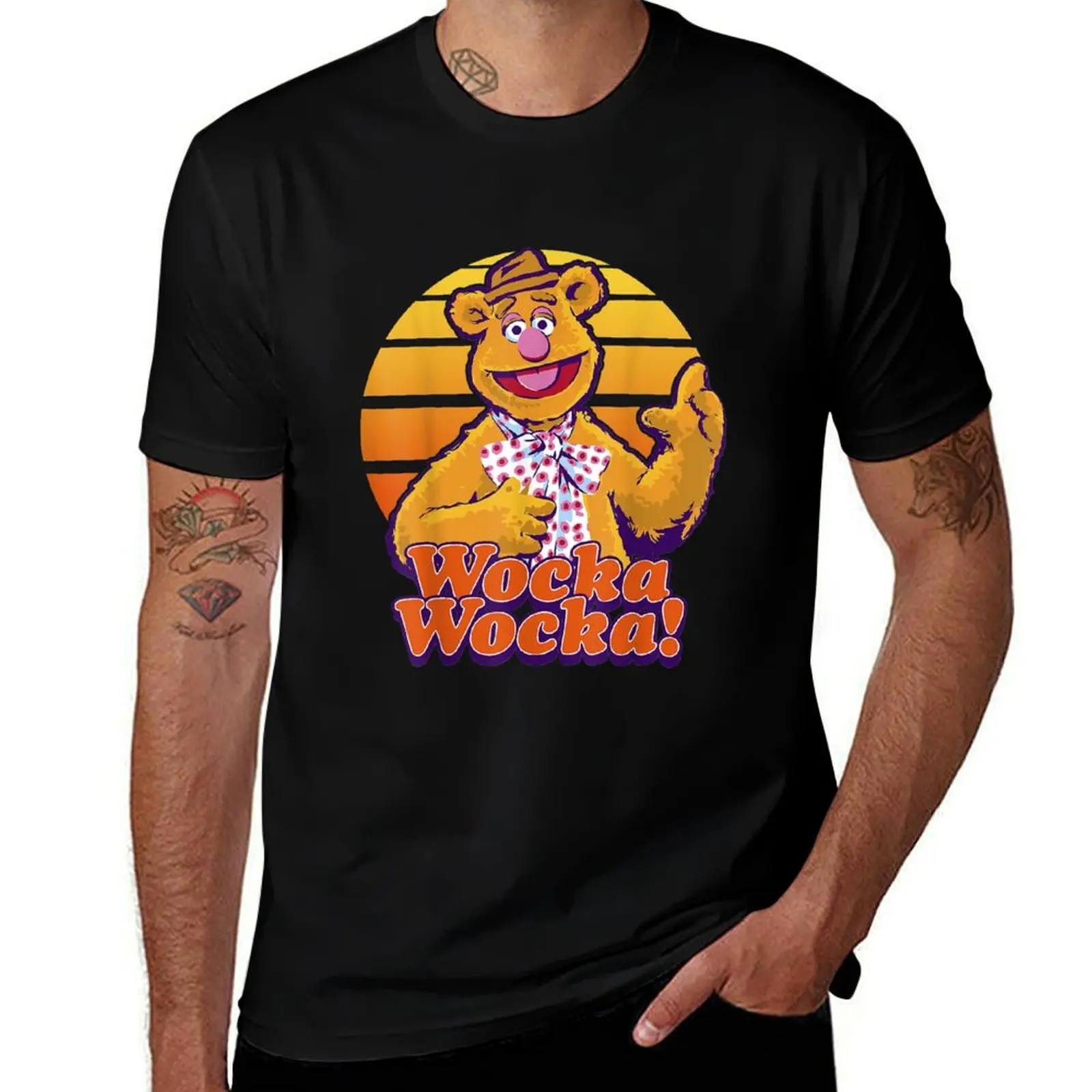 The Muppets Fozzie Bear Wocka Wocka Portrait T-Shirt plus size clothes shirts graphic tees workout shirts for men