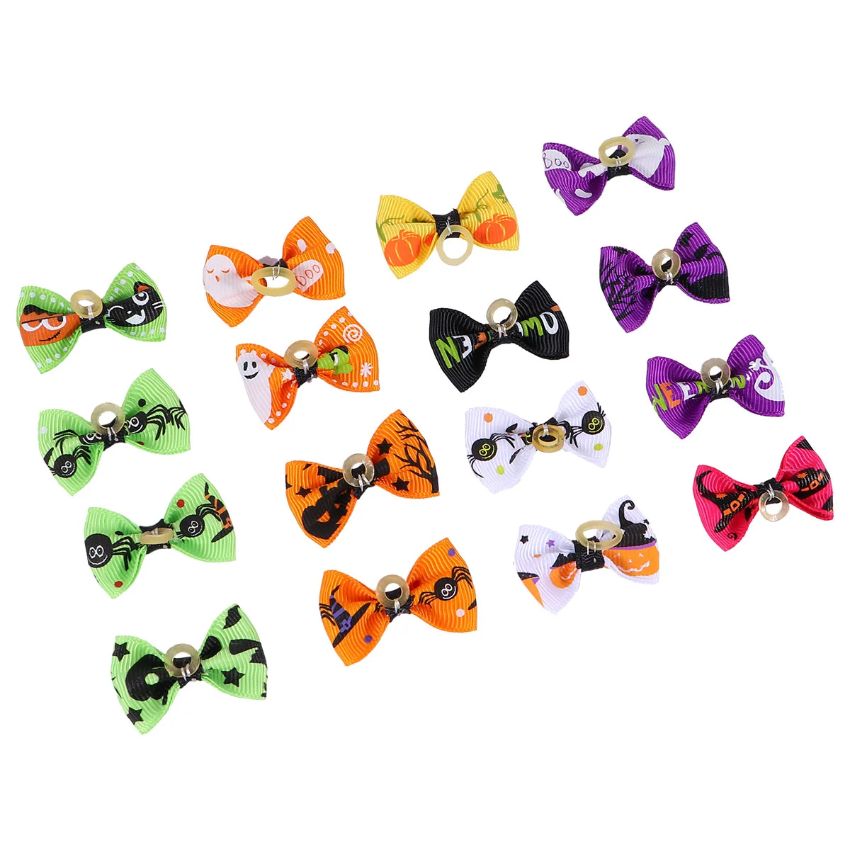 16 Pcs Dog Halloween Elastic Band Headdress Hair Jewelry Coils Pet Tie Holder Ring Cloth