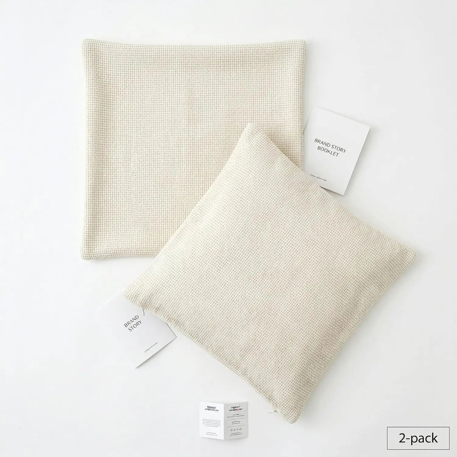 

Throw Pillow Covers, Soft Chenille Fabric, Cross Grid Pattern, Invisible Zipper, Cream White, 40x40 cm, Pack of 2, No Inserts