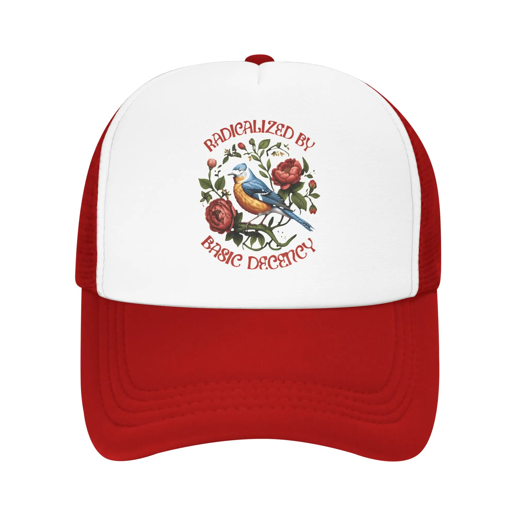 Adult Radicalized by Basic Decency Social Democracy Trucker Hats Mesh Baseball Caps Dad Hat Sun Caps Breathable Sports Cap