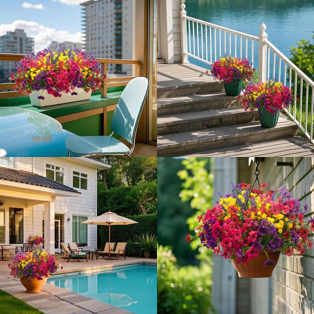 

Устойчивые к УФ-излучению искусственные растения плющ для улицы, 20 штук, с антикоррозийными стеблями, водонепроницаемая подвесная зелень для садов, веранд, патио