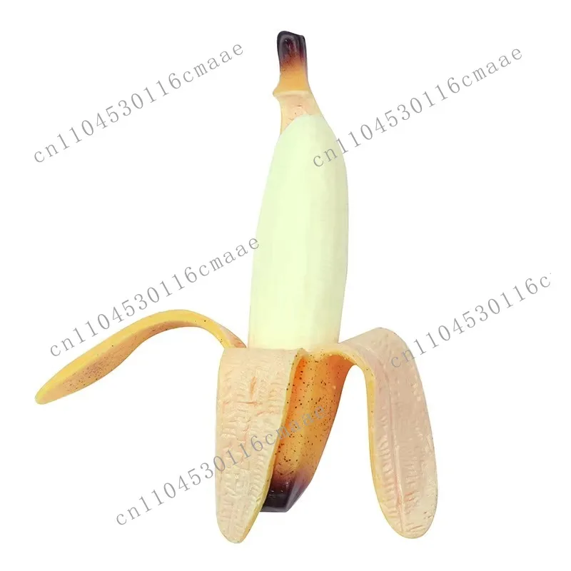10 pieces hot-selling extrusion pressure release rubber fruit elastic soft PU TPR plastic banana toy