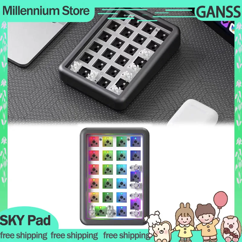 

Мини-клавиатура Ganss Sky Pad механическая, 3 режима, USB/2,4G/Bluetooth, 21 клавиша