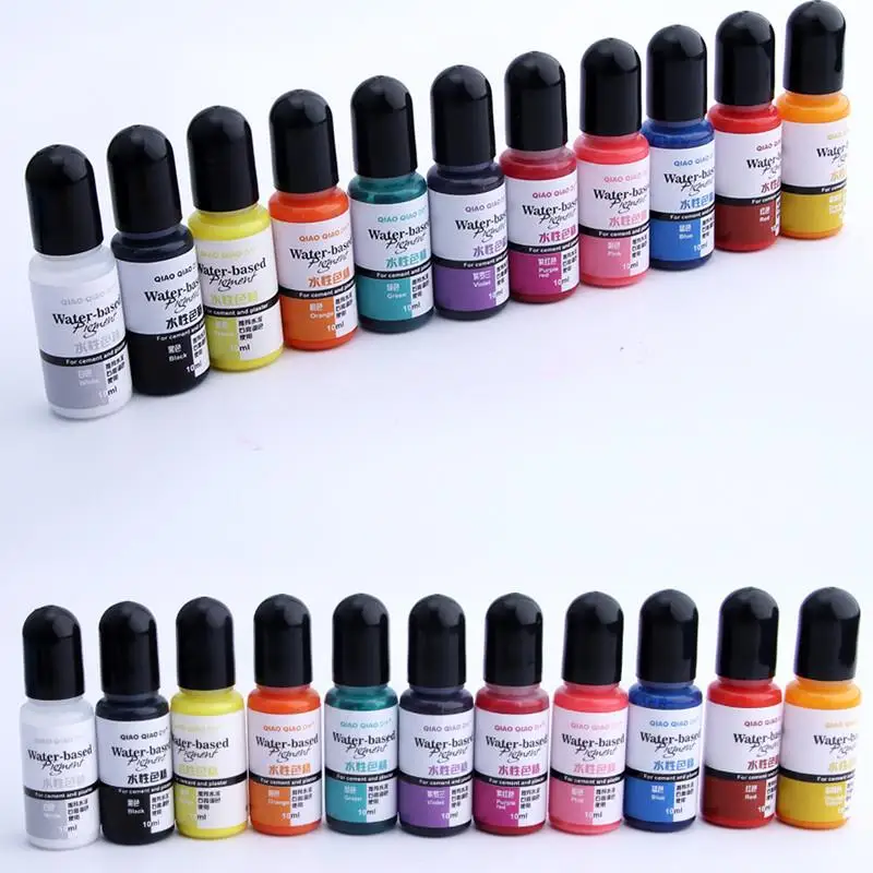 12 farben 10ml Gips Zement Pigment Flüssigkeit Färben Handgemachte Gips Handwerk, Der Konzentrat Färben Farbstoff Gips Pulver Farbe