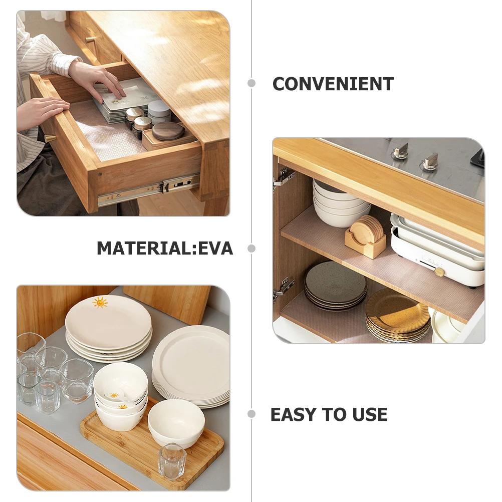 

2pcs 2 Rolls Drawer Liner Kitchen Cabinet Shelf Liner Waterproof Oil-Proof Non Adhesive For Storage Organizing Home Household