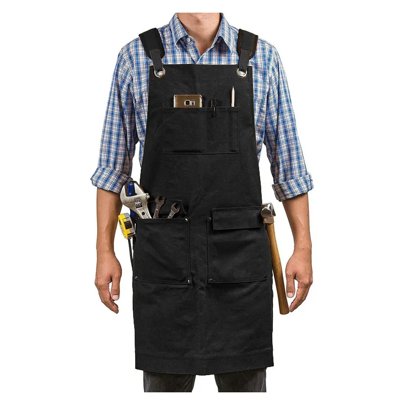 Woodworking Heavy Industry Thickened Canvas Multi Pocket Craftsman Horticultural Barbecue Auto Repair Engineer Mechanic Apron