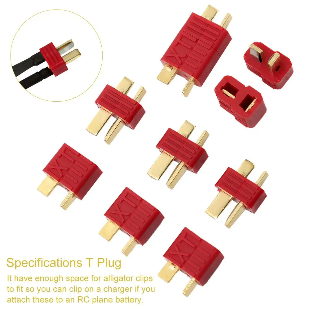 

5/10sets Racing Drone Non-slip Multiple Specifications T Plug Male&Female Deans Connectors T-plug Battery Wire Welding