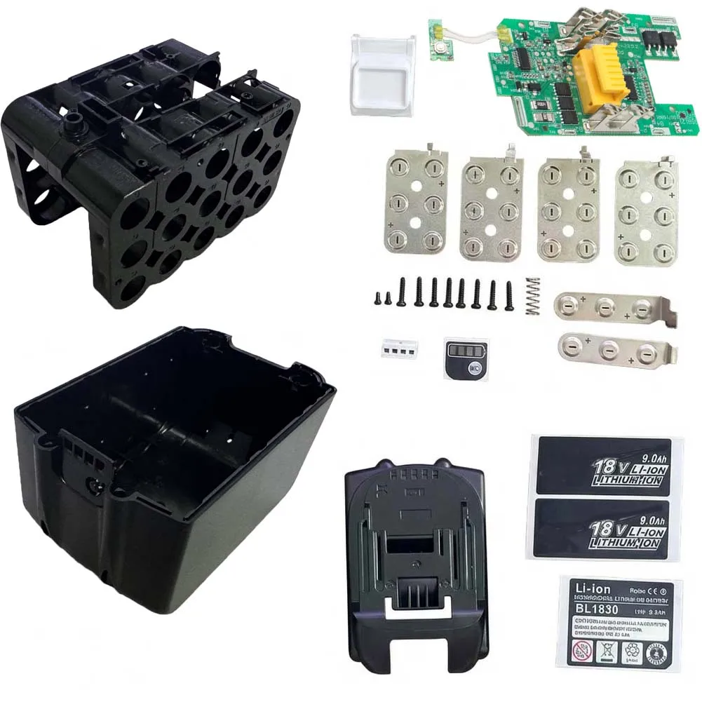 FOR Battery Housing Case Kit 15 Cells 18V Rechargeable Electrical PCB Board For Home Garden Power Tool DIY Repair Project