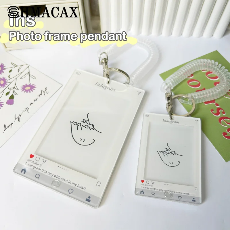 Photocard Holder Stand Picture Photo Card Display Frames With Lanyard Keychain Photocard Protector Case Home Desktop Decoration