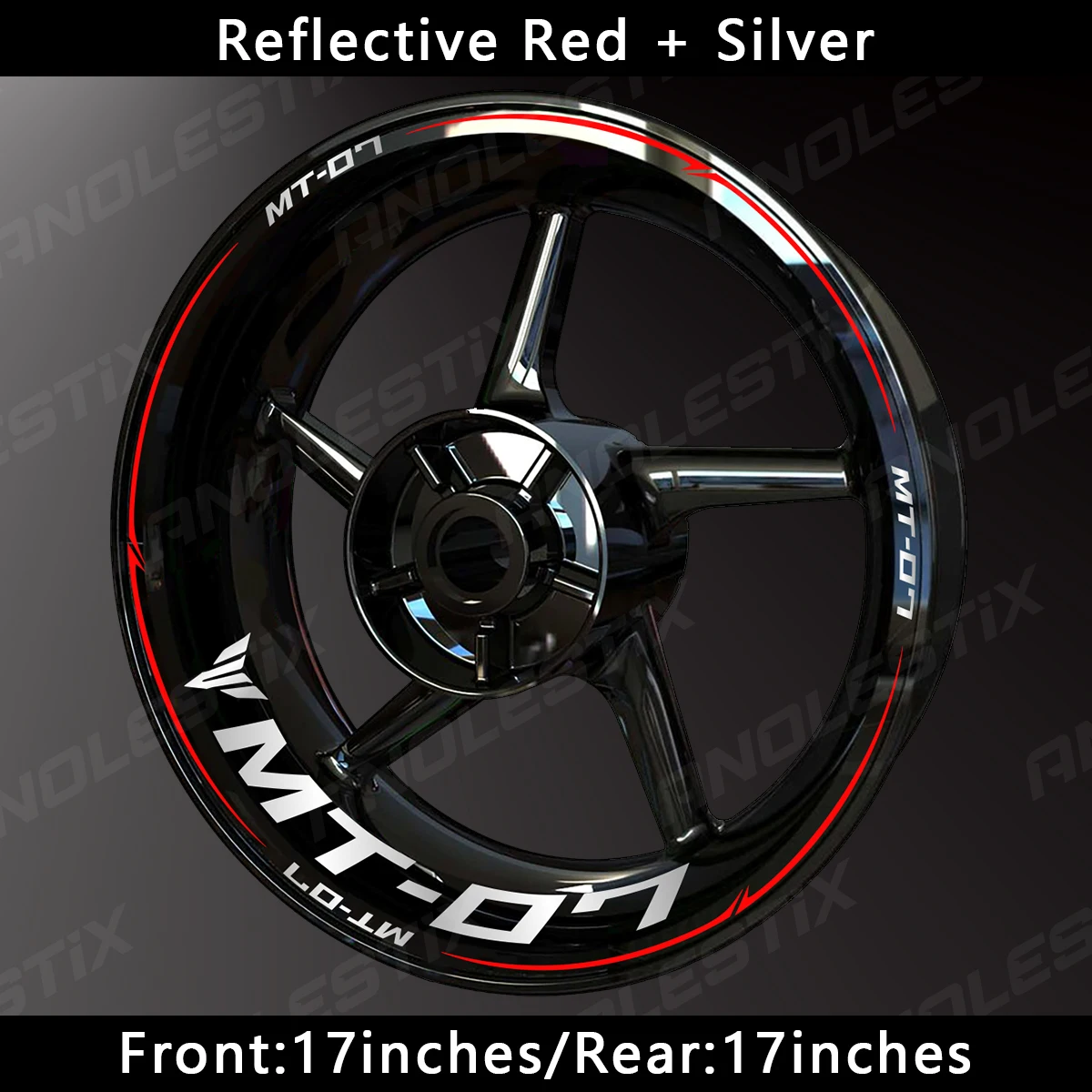 AnoleStix Reflective Motorcycle Wheel Sticker Hub Decal Rim Stripe Tape For YAMAHA MT-07 MT07