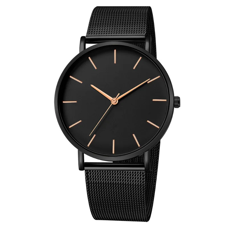 Luxury Slim Design Quartz Wristwatch For Men Metal Mesh Strap Steel Band Fashion Simple Daily Male Watches Boy Watch Gifts