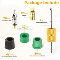 Kit d'outils de réparation de noyau de Valve AC, joint de tuyau cvc, 60 joints de tuyau, 20 noyaux de Valve, 20 dé à coudre et 1 outil de retrait de noyau de Valve, 101 pièces 4
