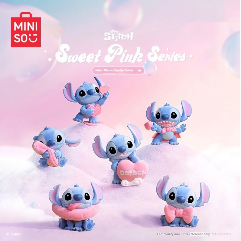 

Miniso Disney Stitch Warm Pink Series Surprise Blind Box Cute Anime Character Figurine Ideal 520 Festival Gift Collectible Toys