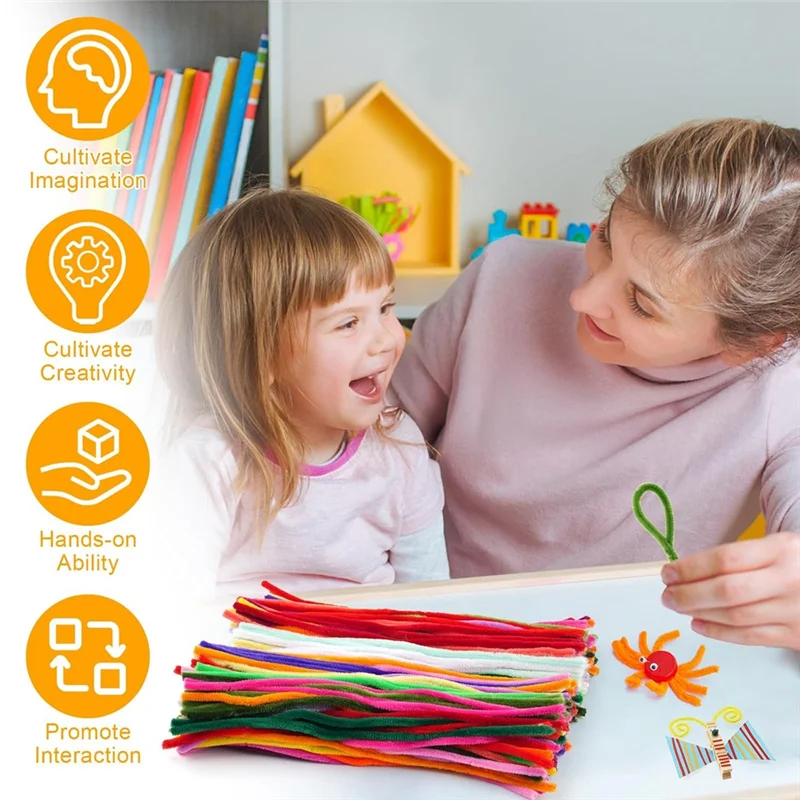 YSUN-300 PCS Detergenti per tubi fai da te Steli in ciniglia multicolore Detergenti per tubi artigianali, 20 colori assortiti Detergenti per tubi per artigianato fai-da-te