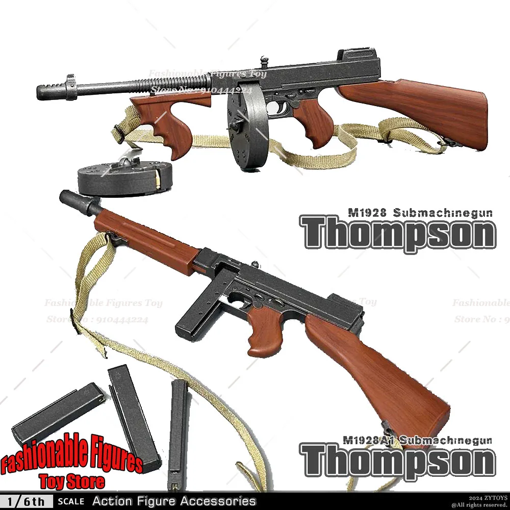 ZYTOYS ZY2030 1/6 Scale Weapon Thompson Submachinegun Tommy Gun M1928 Plastics Battle Model Fit 12\