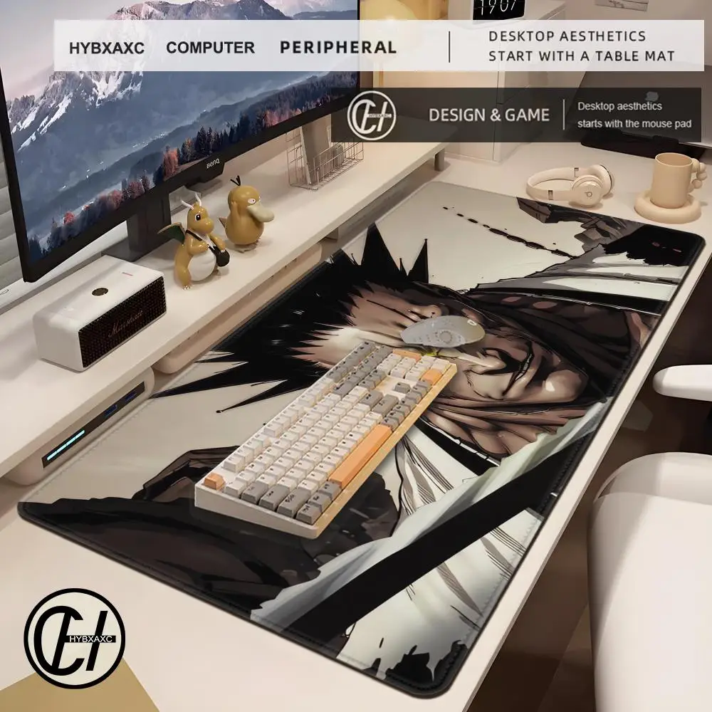 B-bleach Kenpachi Zaraki Large Anime Desk Mat Big Mouse Pad Luxury Desktop Cartoon Gaming Gamer Keyboard Office Computer Cushion