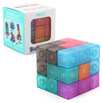 Magnetic 3D Puzzle Cubes Lu Ban Lock Mind Games for Kids Speedcube IQ Level Improvement Toys Juegos Educativos Para Niños