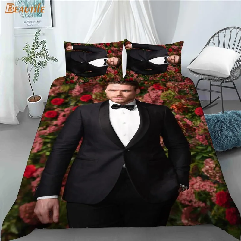 3D Richard Madden Bedding Set Duvet Cover Bedclothes 180X200CM 180X220CM Comforter Cover With Pillowcase For Kids Home 1009