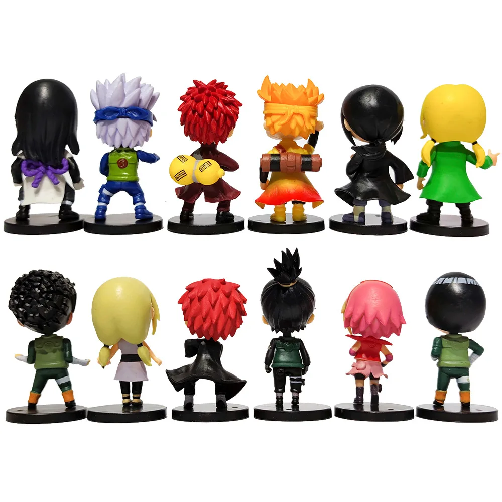 Nowy 12 sztuk/zestaw Anime rysunek Naruto Shippuden Hinata Sasuke Itachi Kakashi Gaara figurka Q wersja pcv figurki zabawki prezent