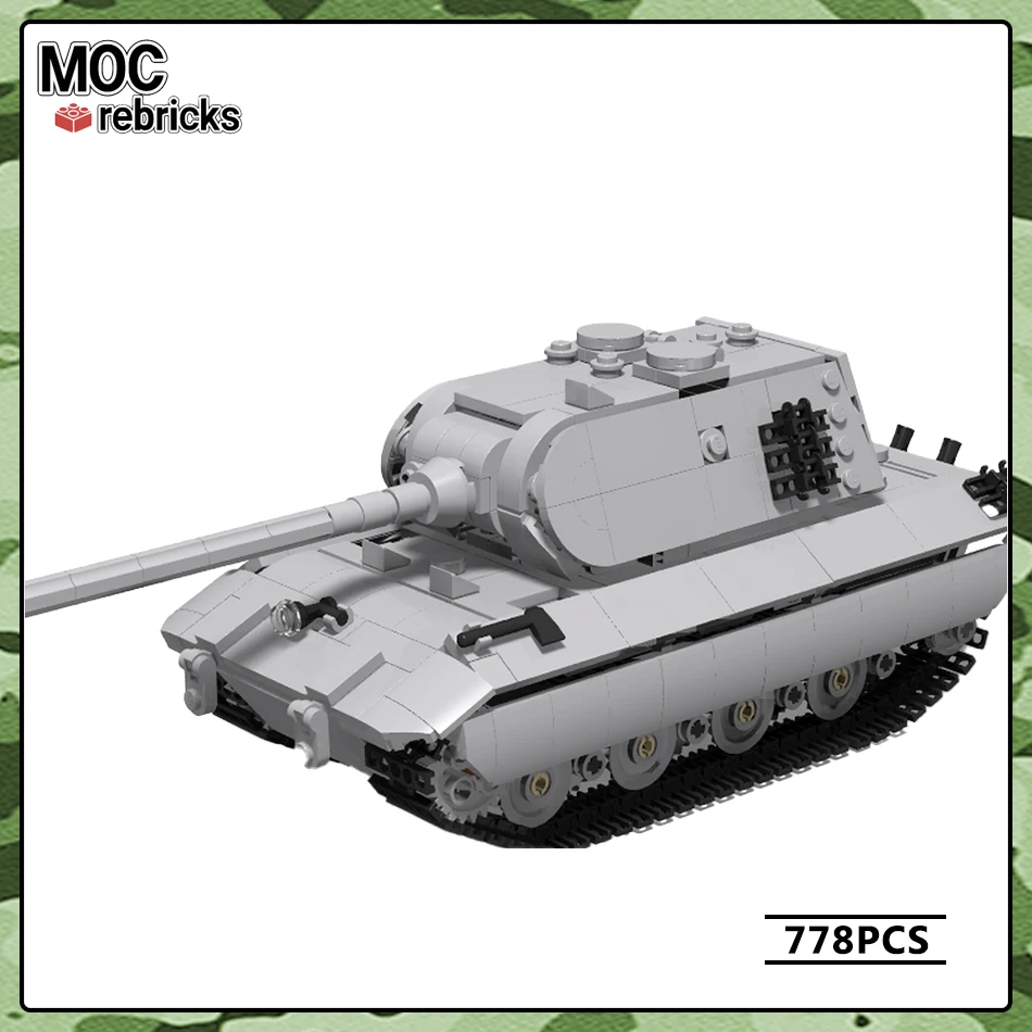 Military Vehicle Series E-100 Super-Heavy Tank MOC Building Block Collection Experts DIY Model Education Puzzle Brick Toys Gift