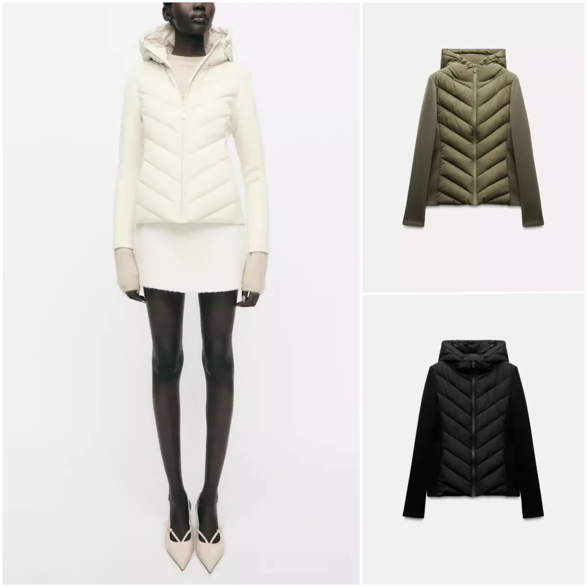 Cappotto in cotone Jaet con cappuccio lungo Sve slim fit Or Capispalla Primavera Nuovo arrivo Faion Commute Sle Chiusura con cerniera da donna