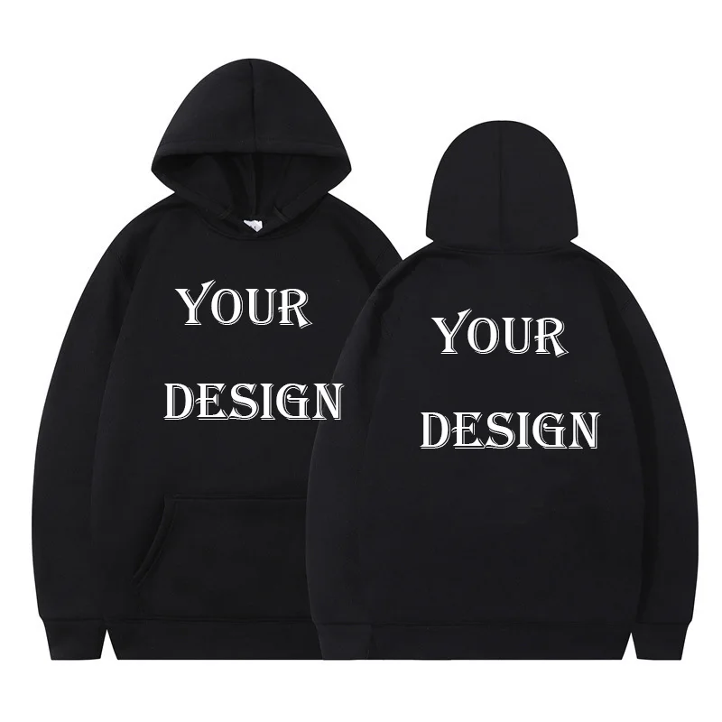 

DIY индивидуальный дизайн логотипа вашего бренда толстовка повседневная женская и мужская верхняя однотонная толстовка с капюшоном