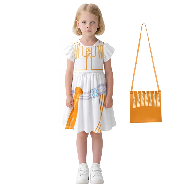 

Halloween Costume Girl Printed Princess Dress Movie Demon Singer Mira Zoey Cosplay Dress Toddler Girls Carnival Party Vestidos