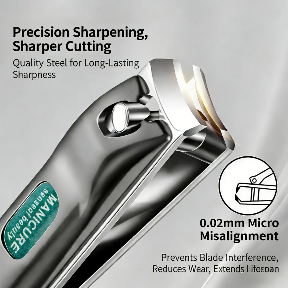 

2pcs Anti-Splash Clipper Thick Anti-Splash Nail Clipper with Wide Opening Sharp Manicure and Pedicure Tools Nano Nail File