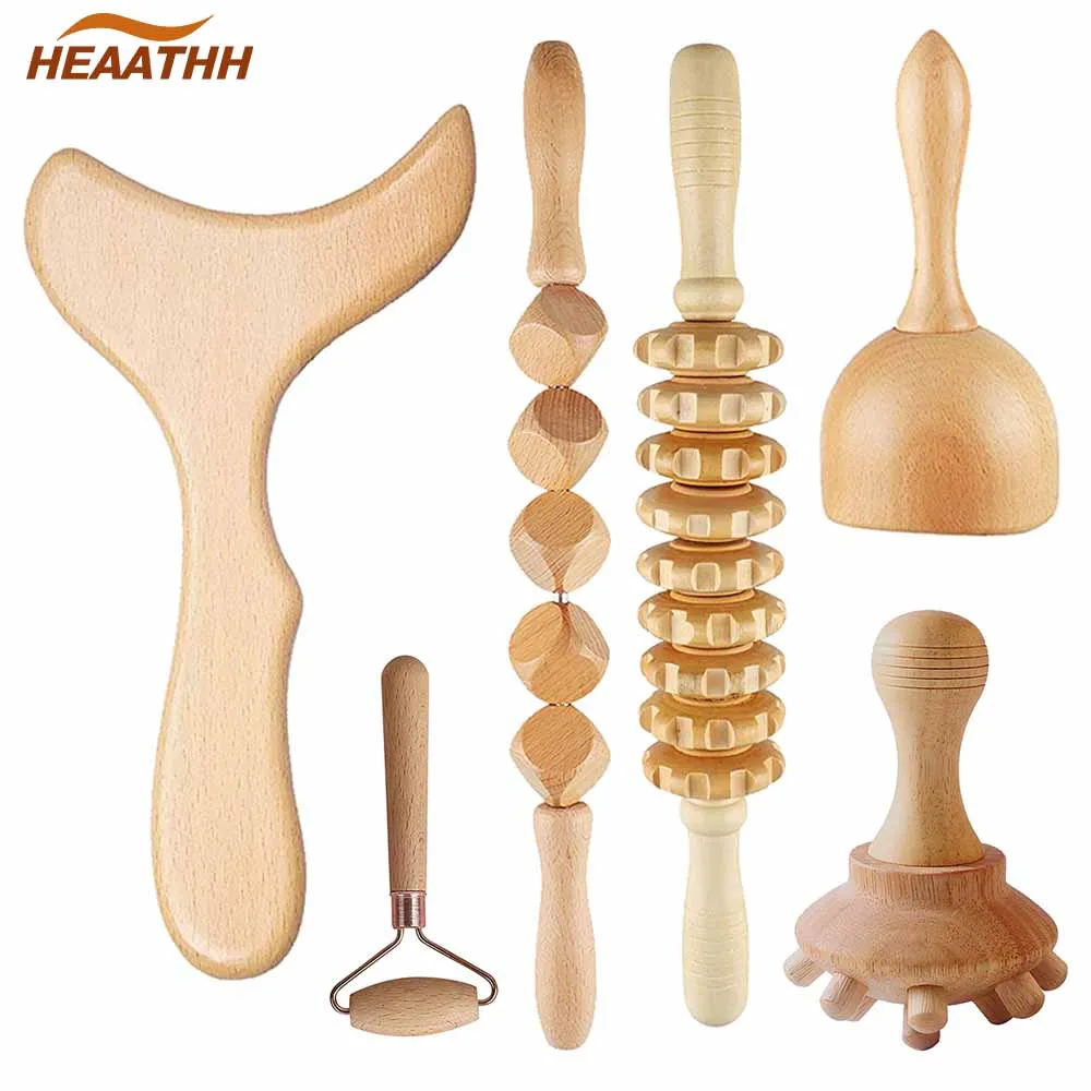 

Wooden Massage Roller Stick Anti Cellulite Lymphatic Drainage Massager Wood Therapy Full Body Muscle Pain Relief Body Sculpting