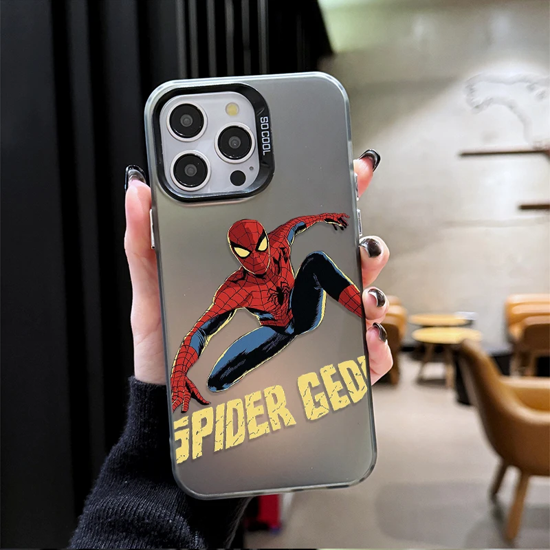 Custodia rigida per telefono Spider-Man di Marvel per IPhone 17 16 15 14 13 12 11 Pro Max Plus 17 Air 16E X XR XS Max Copertura completa antiurto