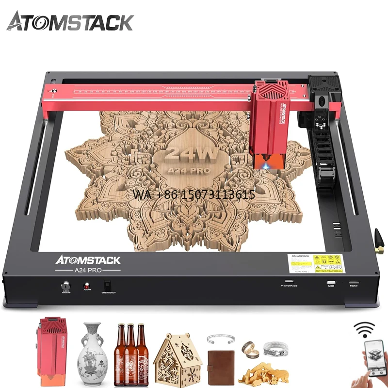 

AtomStack A24 X24 Pro 120W Intelligent CNC Machine with Tank Chain Personalized DIY Customized Laser Engraving Machines