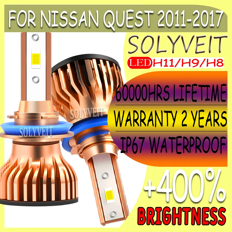 

Night Vision Shockproof Easy Installation for Safe Driving H11 LED Low Beam For Nissan Quest 2011 2012 2013 2014 2015 2016 2017