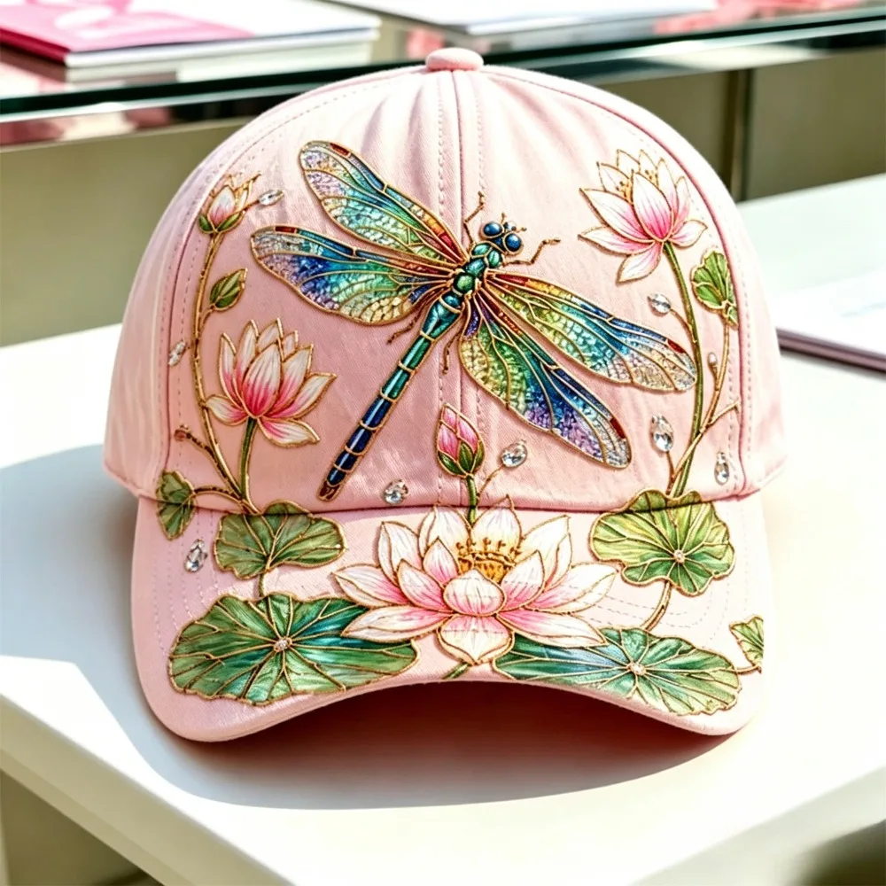 Breathable Garden Morning Cap Adjustable Animal Pattern Sports Sun Hat Animal Floral Pattern Hummingbird Flowers Baseball Cap