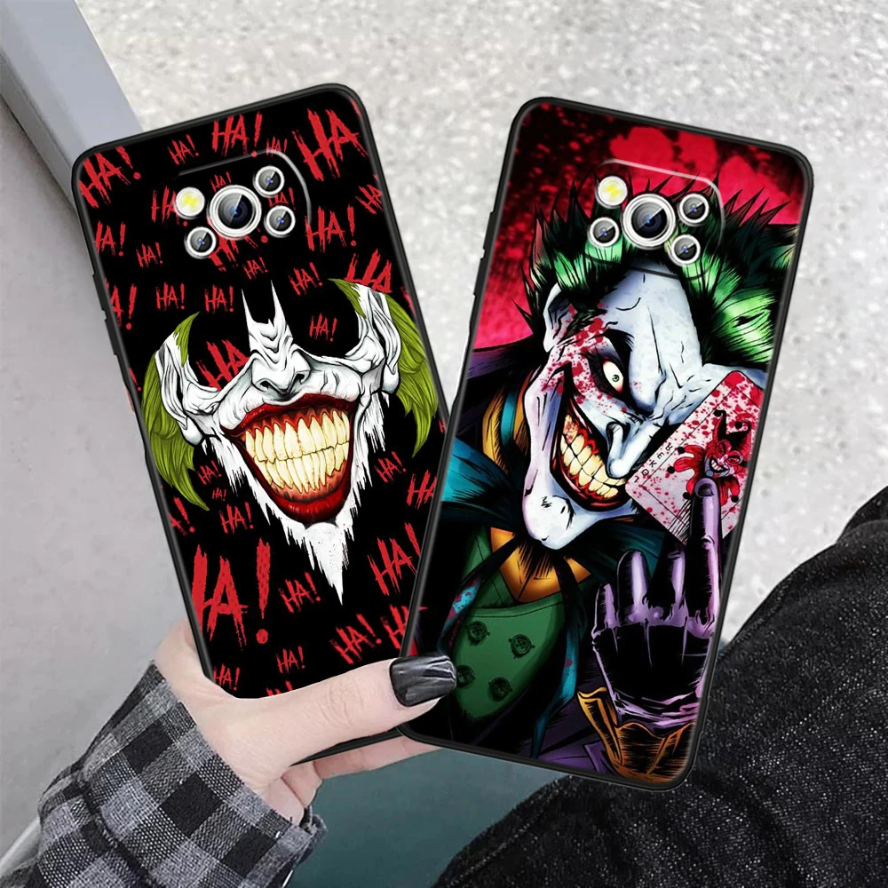 Quinn J-Joker Movie For POCO F5 F4 F3 M6 M5 M4 M3 X5 X4 X3 C65 Pro GT TPU Soft Shockproof Black Phone Case