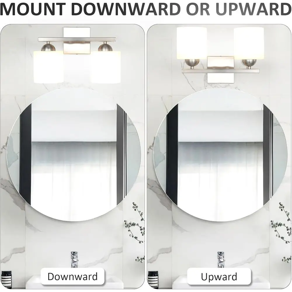 Современные светильники для туалетного столика в фермерском доме с белыми стеклянными абажурами для ванной комнаты, светильниками над зеркалом, розетками E26
