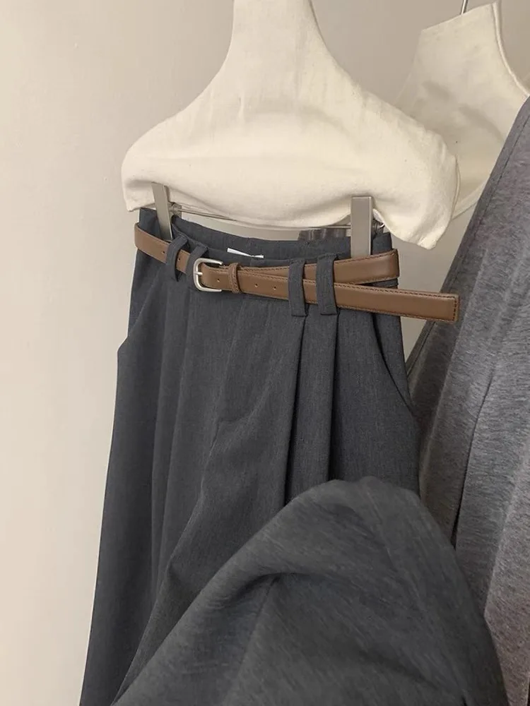 

Ey Широкие брюки для костюма, женские брюки с высокой талией, дративная текстура, стильные длинные брюки прямого кроя для поездок на работу