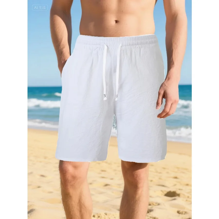 

Новые мужские однотонные легкие удобные пляжные шорты из высококачественной ткани для фитнеса, спортивная уличная одежда для бега