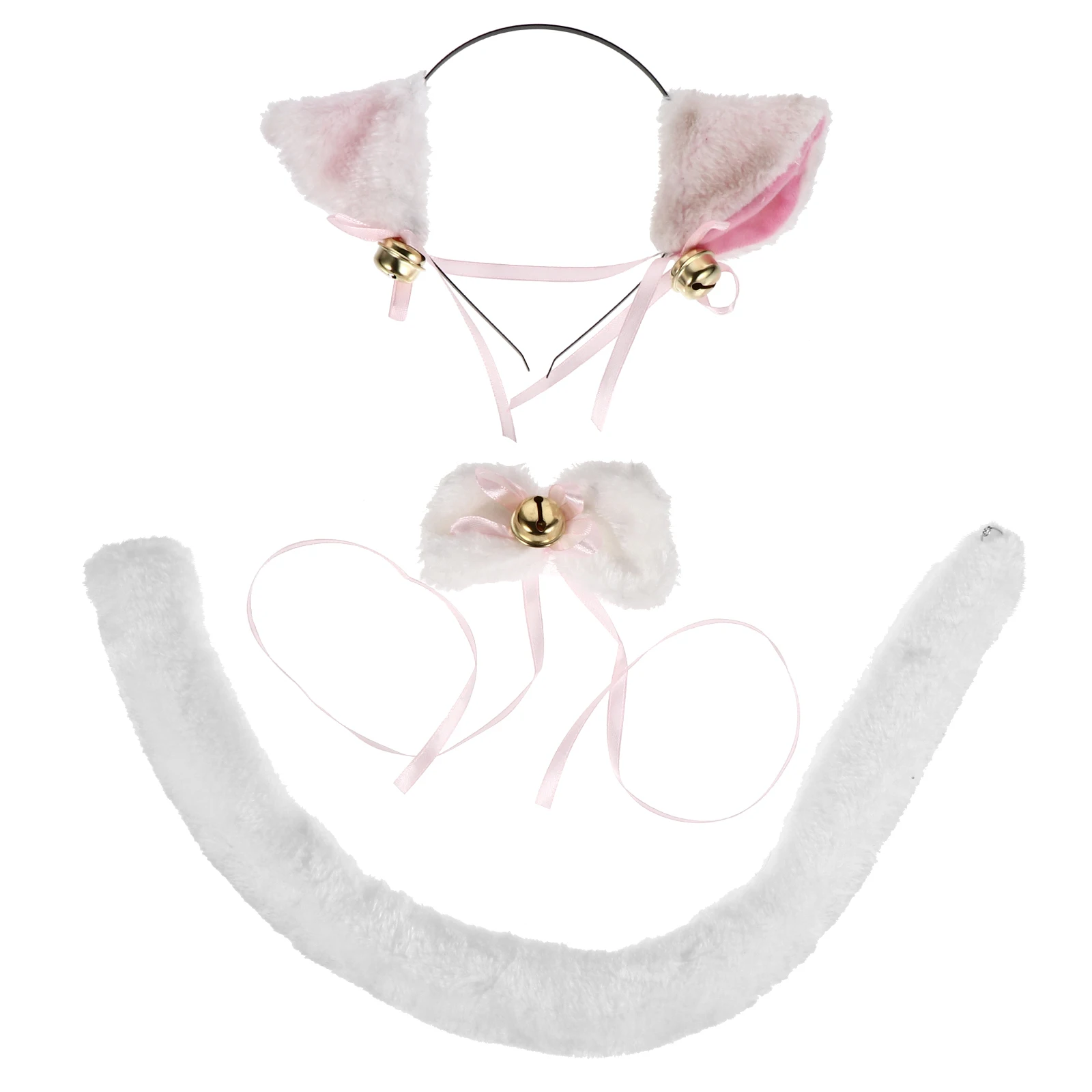 

Cat Ear Ears Tail 3D Bowtie Animal Costume Hair B Halloween Party Christmas Cat Fancy Dress Set Photo Props