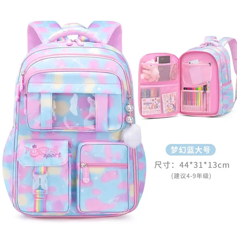 2023 New Schoolbag Student Girls Children\'s Princess Refrigerator Door Backpack Spine Protector School Book Shoulder Bags