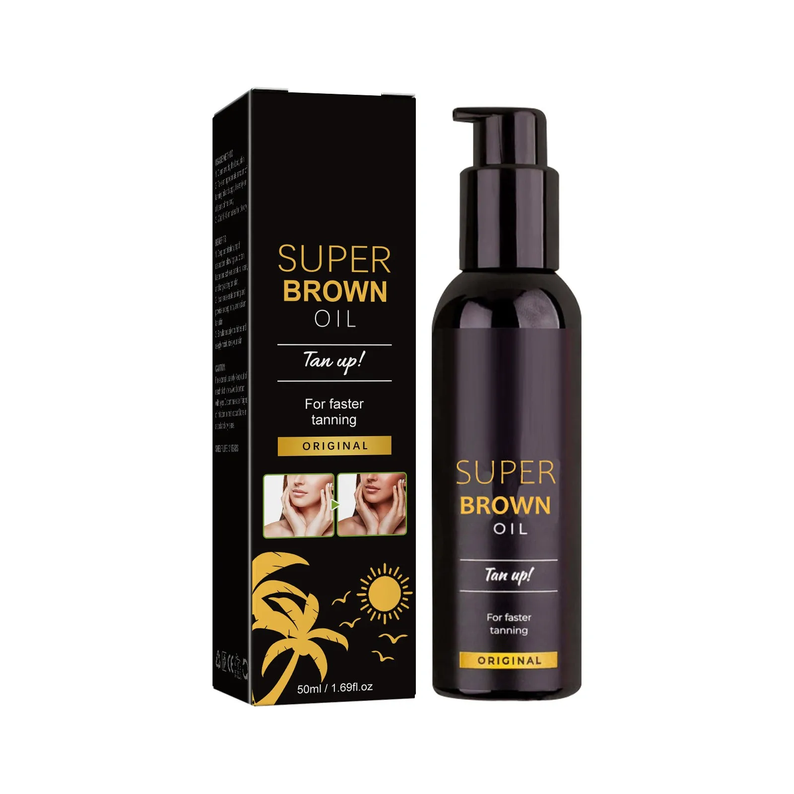 Easy To Absorb Safe And Effective Helps Skin Darken Fast Absorbed Fast Tanning Brown Oil Suitable For Beach Style,50ml