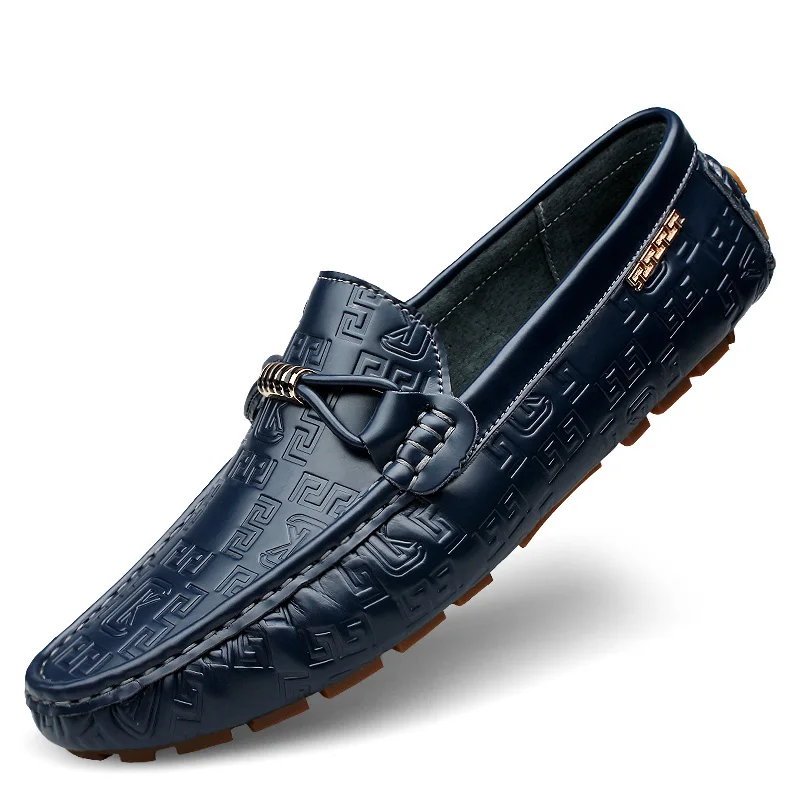 

Men Loafers Leather Casual Moccasin Footwear Lightweight Breathable Driving Boat Flat Peas Shoes Male Classical Daily Office