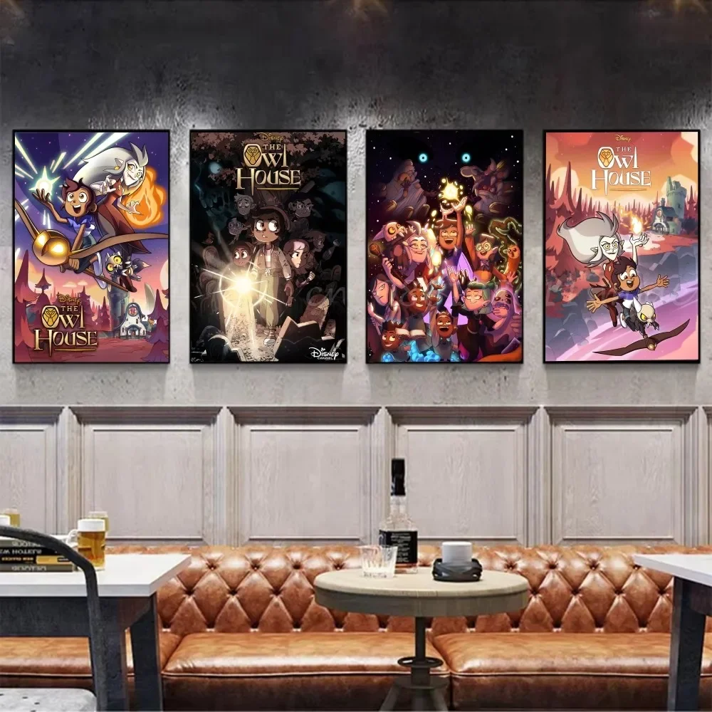 1 قطعة الكلاسيكية البومة البيت الفيلم المشارك ذاتية اللصق الفن ورقة مقاومة للماء ملصق مقهى بار غرفة جدار ديكور