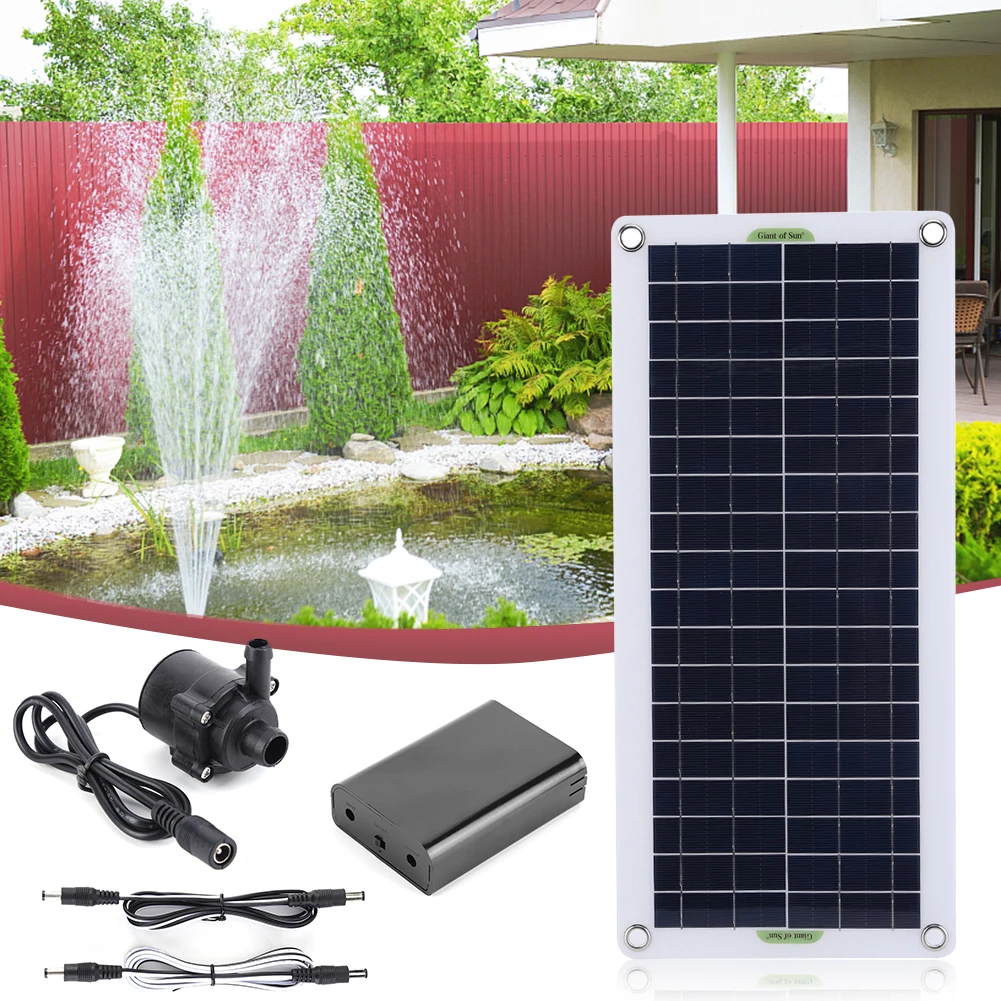 50W 18V Brushless Solar Water Pump Outdoor Waterfall Fountain Garden Solar Panel Powered Water Pump Kits Watering Motor System