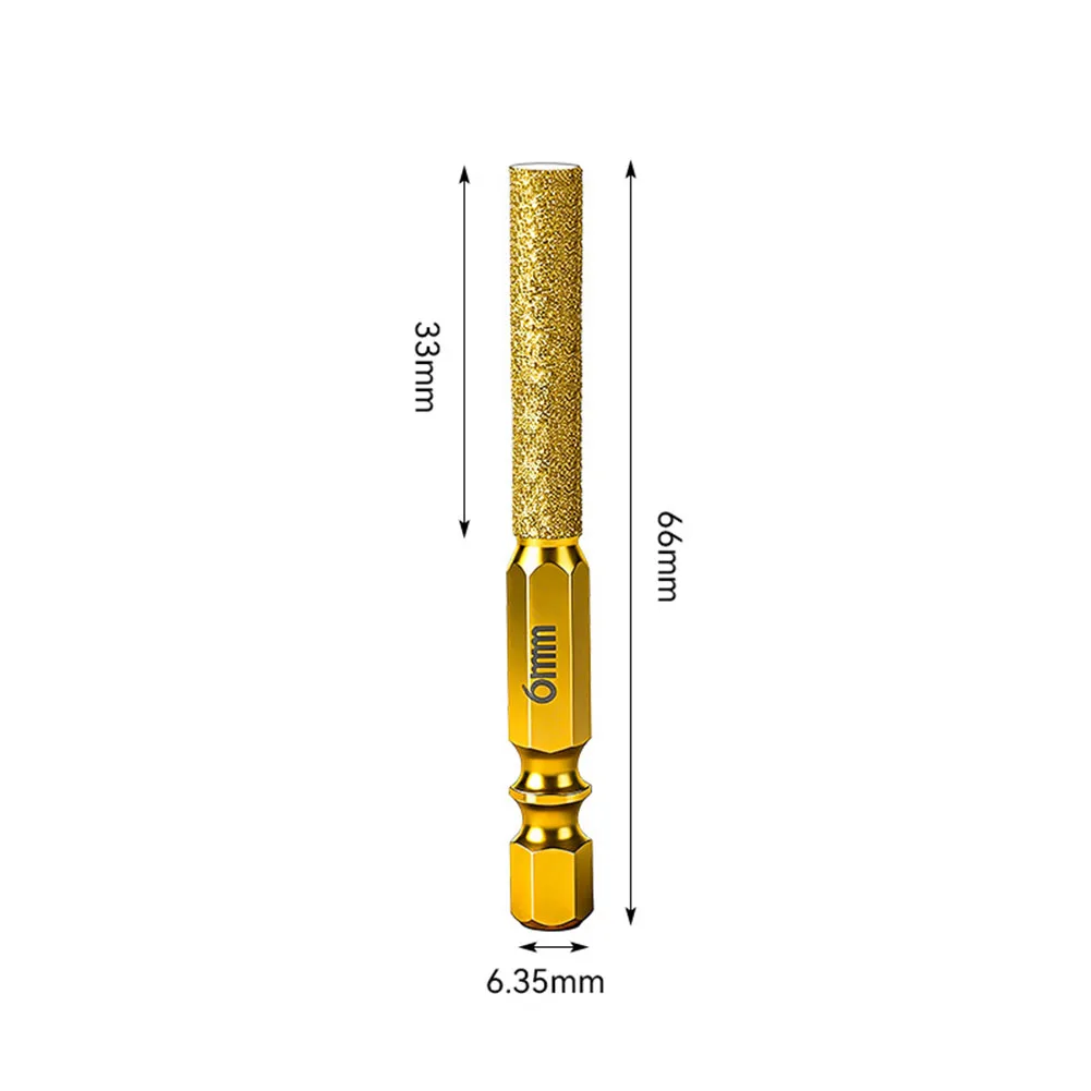 Core Drill Bit Set of 4 for Tile Marble Granite Concrete 6mm to 12mm with Hex Shank Emery Tip for Dry Drilling Applications